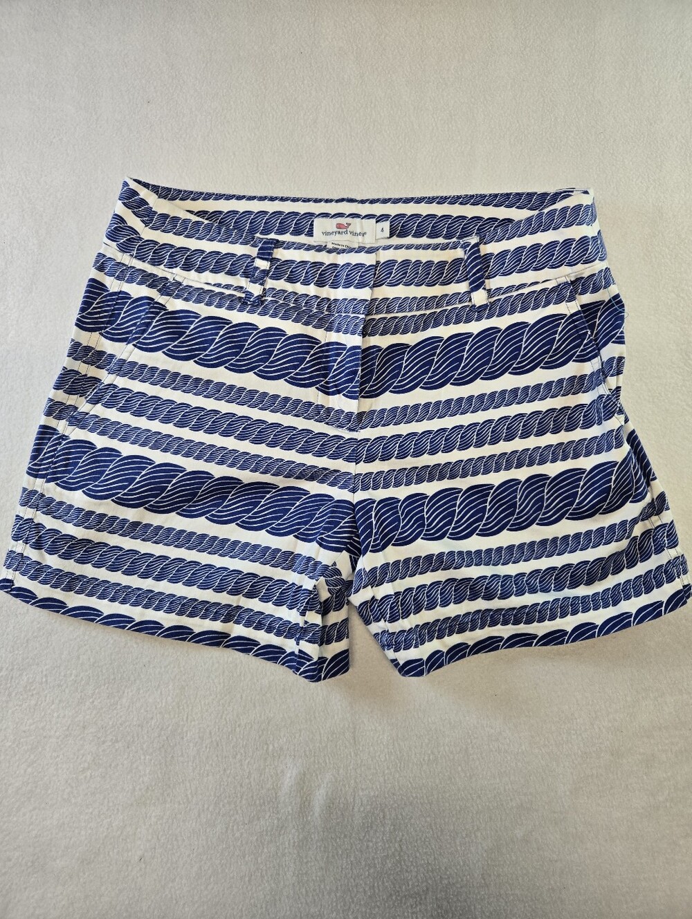 Vineyard Vines Shorts Womens 4 Lightweight Outdoors Chino Pockets Sailor Pattern
